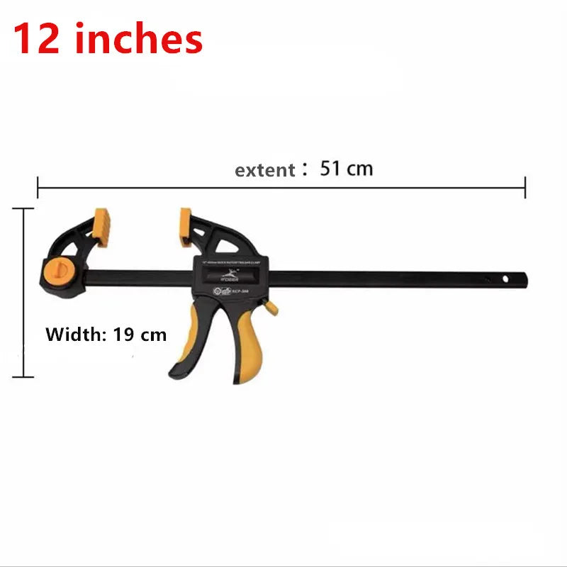 Quick-Grip Bar Clamps 12-Inch — 2-Pack One-Hand Ratchet F-Clamps with Quick Release for Woodworking & DIY Carpentry