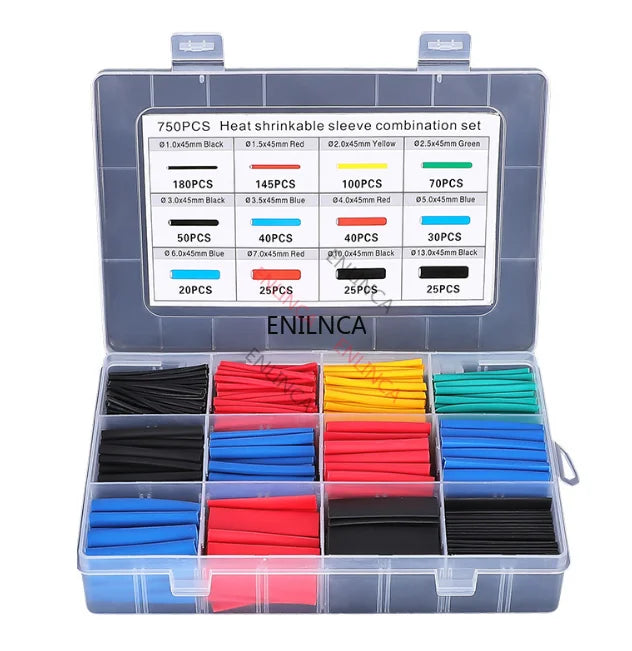Heat Shrink Tubing Kit — 2:1 Ratio, Assorted Sizes for Wire Insulation & Repair