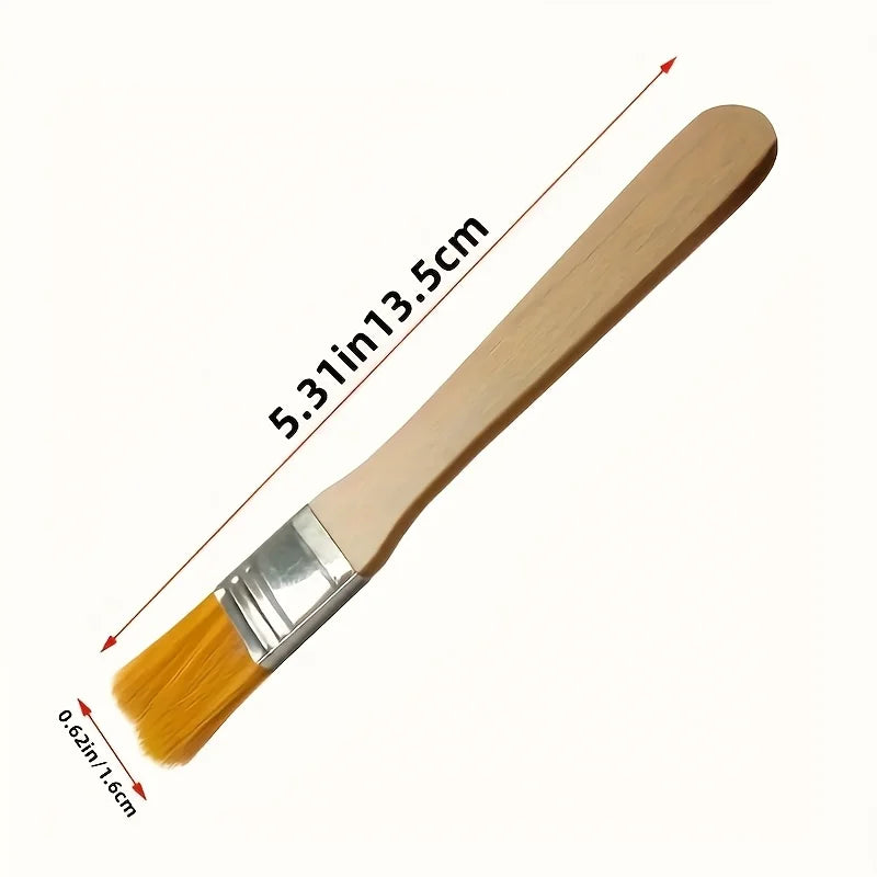 Paint Brush Set, 10-Pack — Flat Wooden-Handle Nylon Bristle Brushes for Painting, Dusting & Cleaning