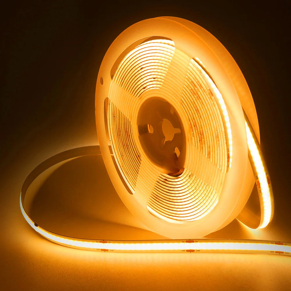 USB COB LED Strip Light — 2m (5V USB Powered)