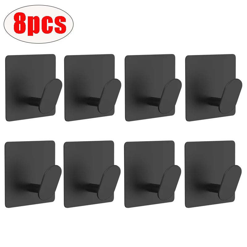 Adhesive Stainless Steel Wall Hooks — 4-Pack