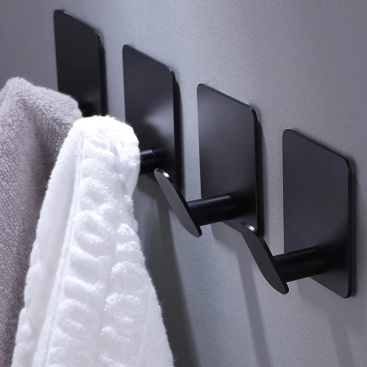 Adhesive Stainless Steel Wall Hooks — 4-Pack