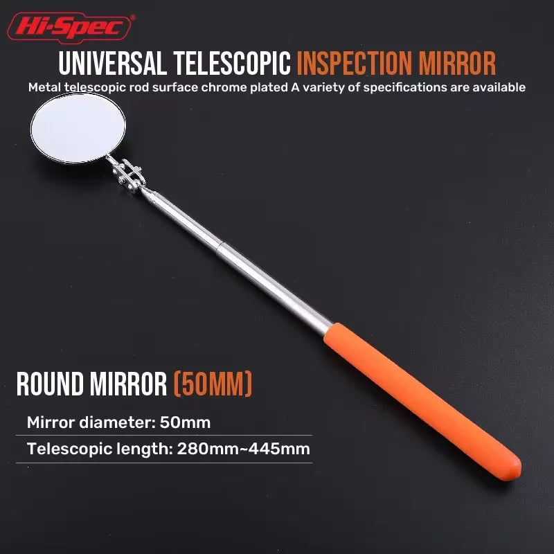 Magnetic Pickup Tool + Inspection Mirror Kit — 5-Piece, LED, Telescoping
