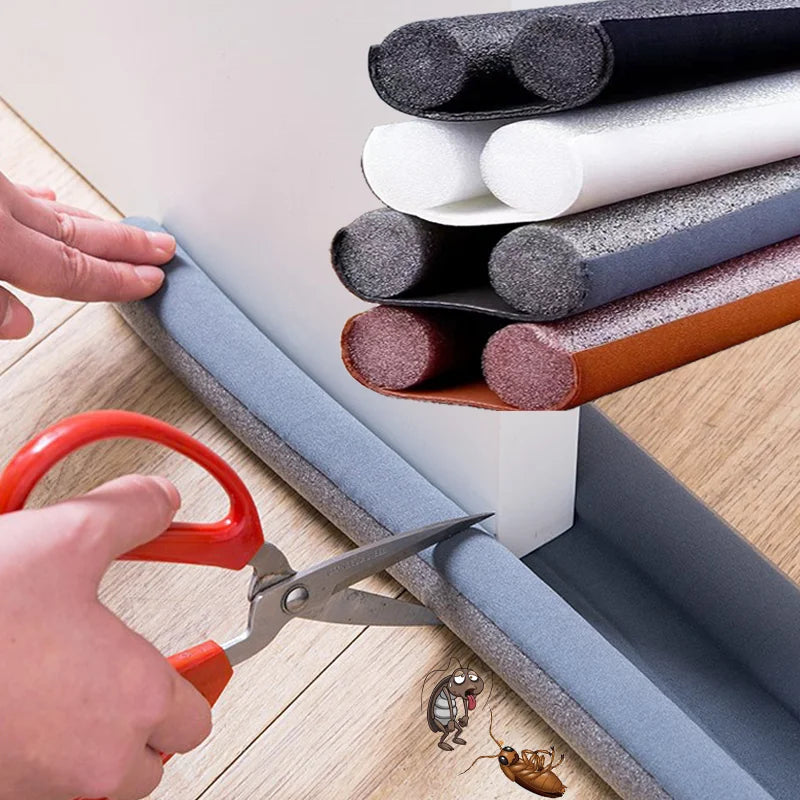 Under-Door Draft Stopper — Cut-to-Fit Foam Seal (1 Roll)