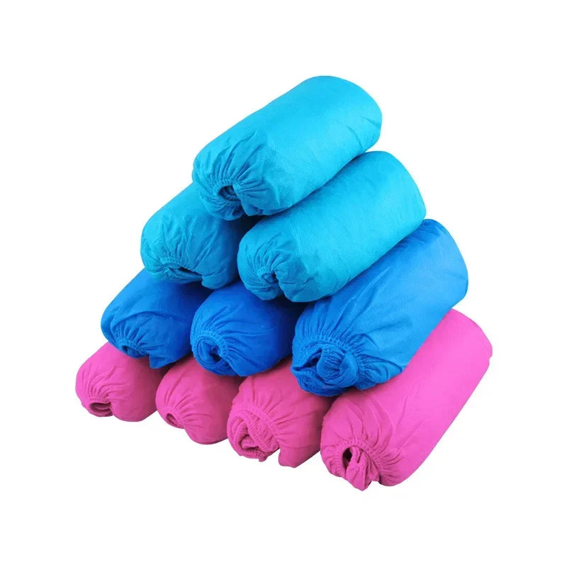 Disposable Boot Shoe Covers 100 Count Foot Booties Shoe Coverings Non Slip Shoe & Boot Covers for Indoor Outdoor Home Workplace