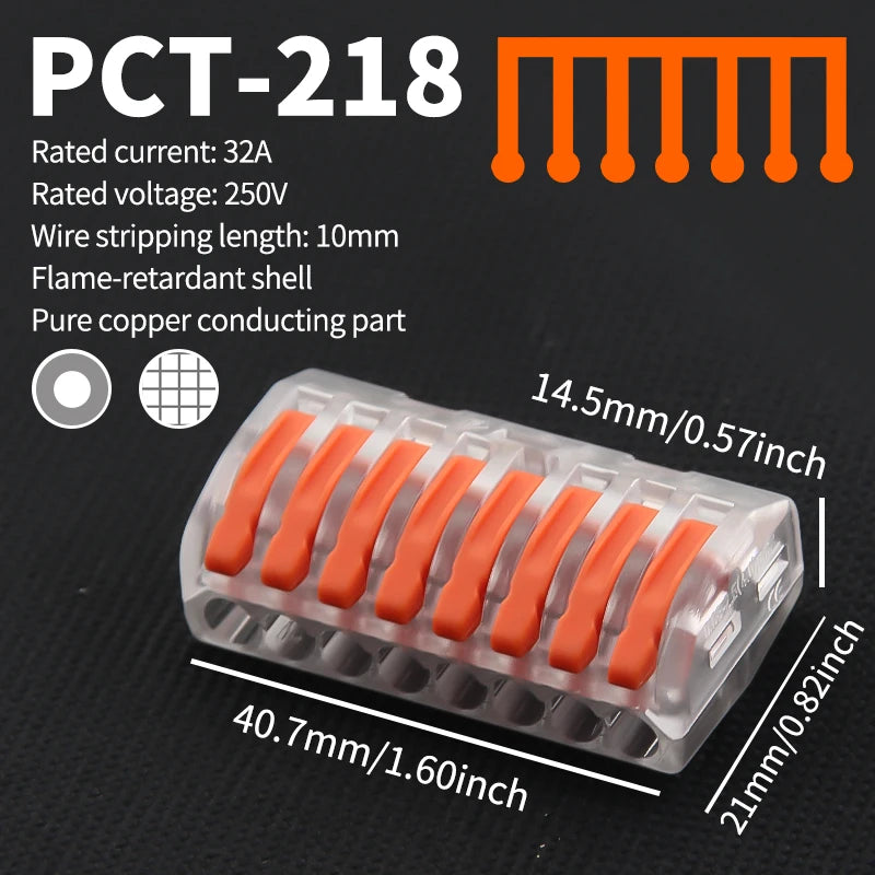 Lever Wire Connectors — 10-Pack (2-Port Push-In)