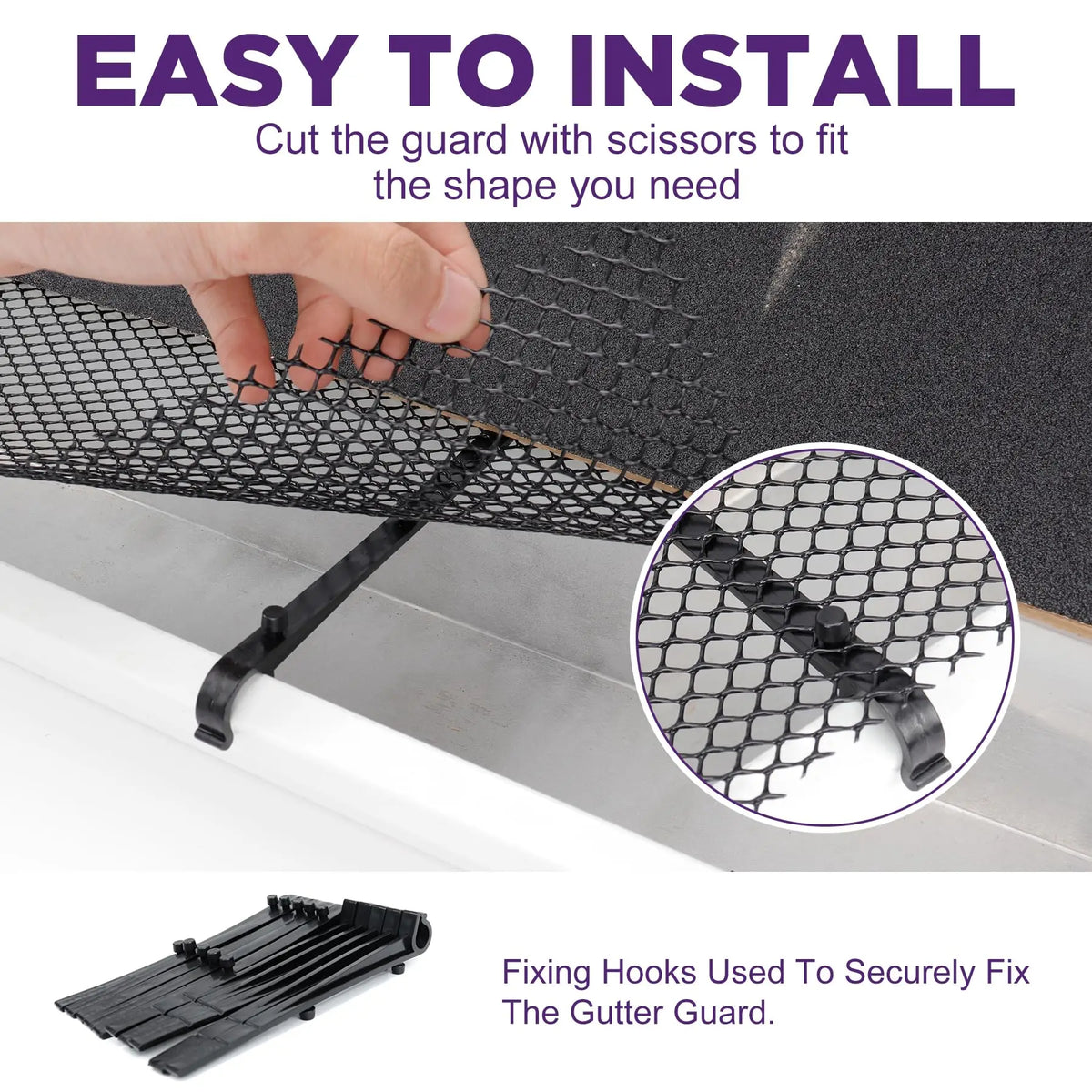Plastic Roof Gutter Guard Filters grid fence Eaves Sink tree leaves Anti Clogging Mesh Cover For Outdoor Garden Drains Supplies