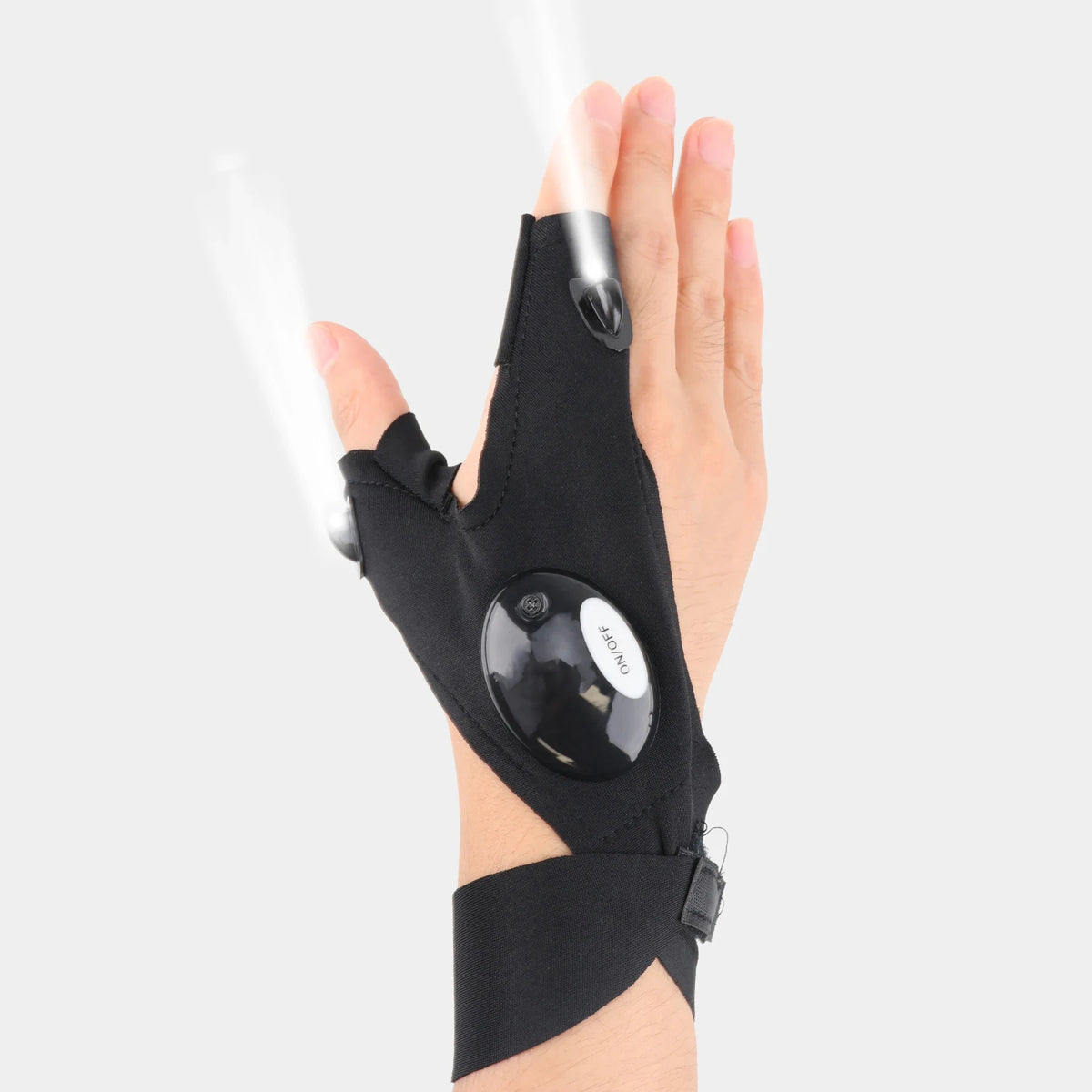 LED Flashlight Gloves — 1 Pair | Hands-Free Finger Lights with Replaceable CR2016 Batteries