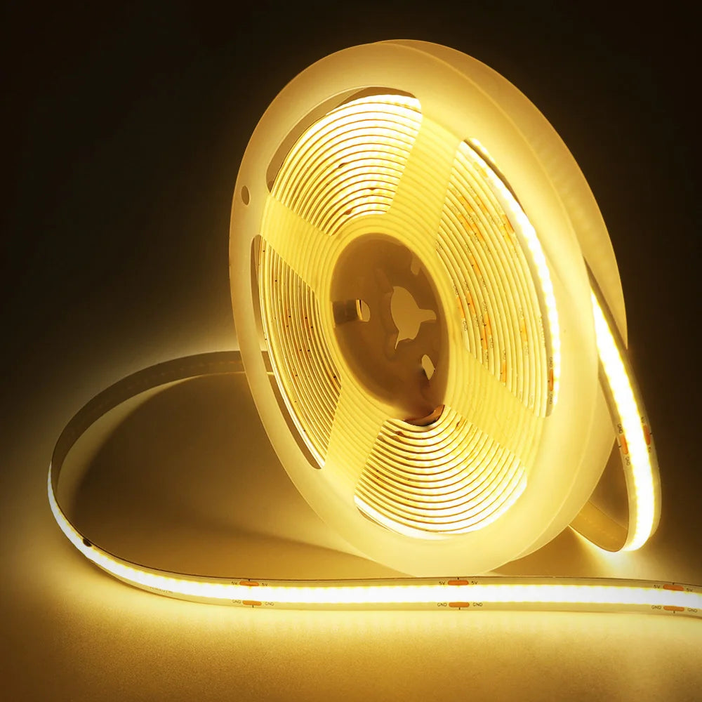 USB COB LED Strip Light — 2m (5V USB Powered)