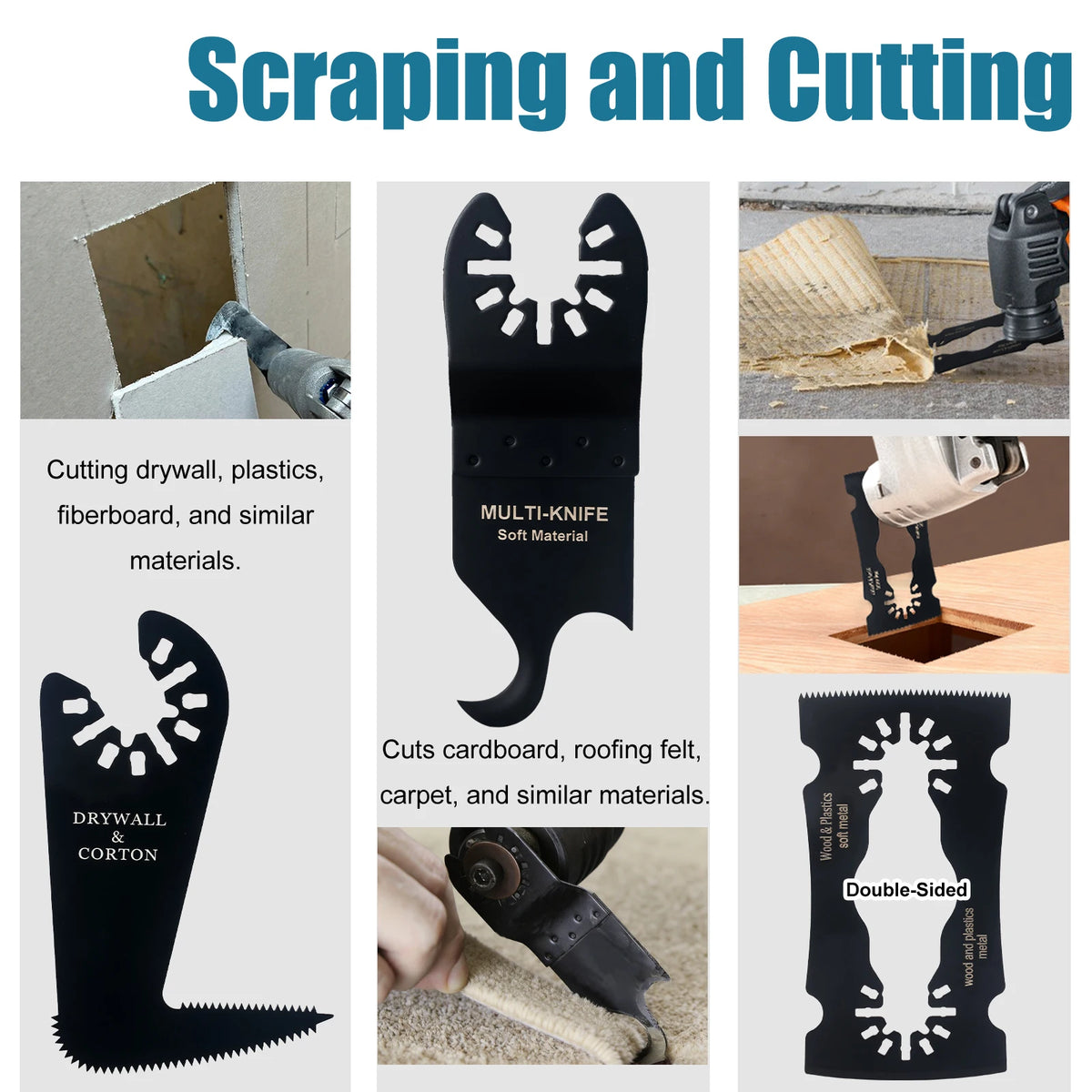 Oscillating Multi-Tool Blade Set — 50 & 63 Piece Kits for Wood, Metal & Plastic