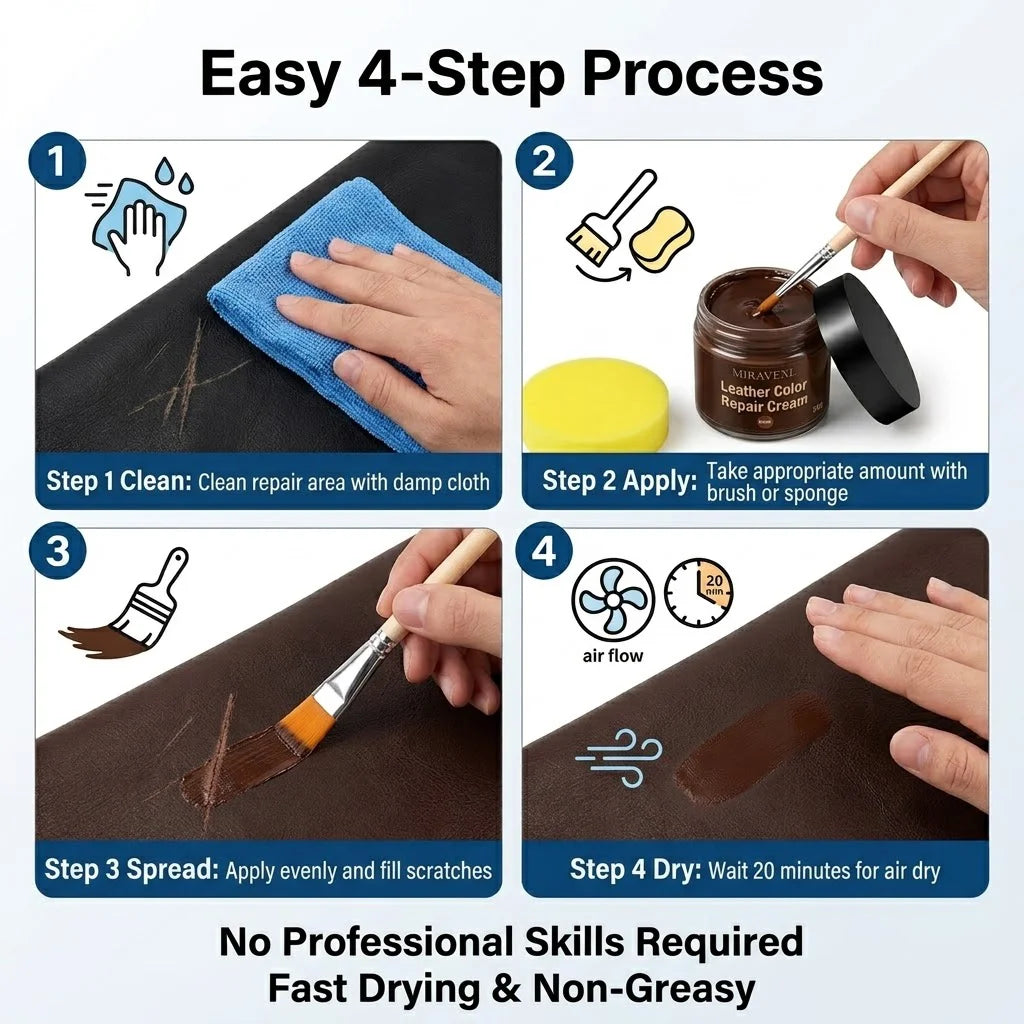 Leather & Vinyl Repair Paste — 50ml with Applicator Sponge