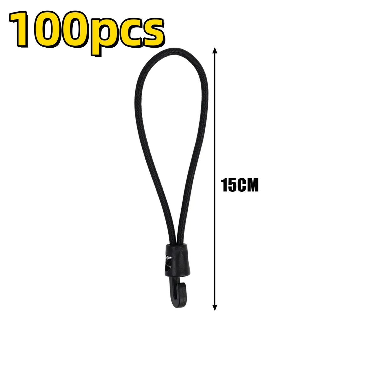 Mini Bungee Cords with Hooks — 10-Pack (10cm)