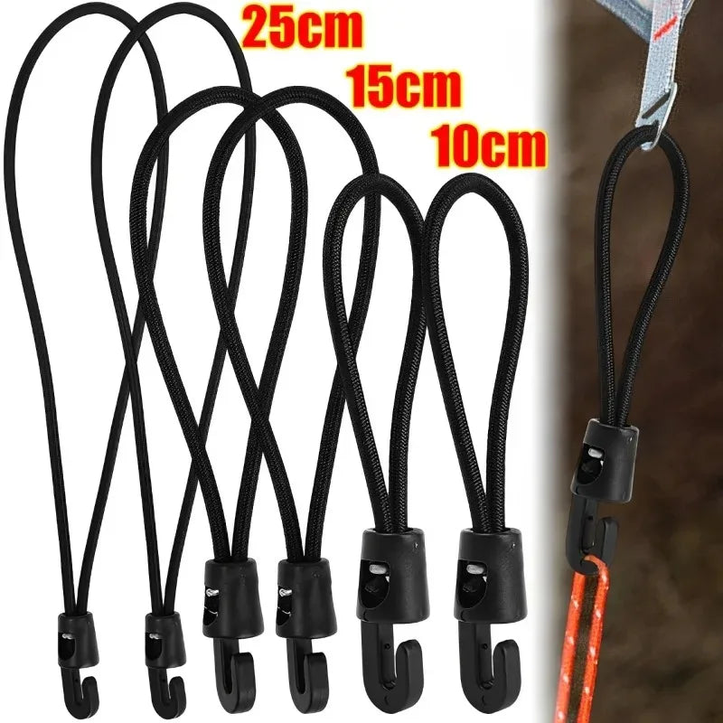 Mini Bungee Cords with Hooks — 10-Pack (10cm)