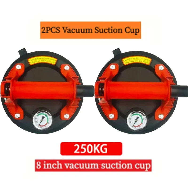 Vacuum Suction Cup Lifters, 8-Inch Hand Pump — 2-Pack with Carry Case