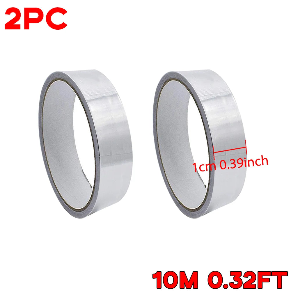 Aluminum Foil Tape, 2-Pack — 2 in x 65 ft per Roll, for HVAC Ductwork, Dryer Vents & Pipe Sealing