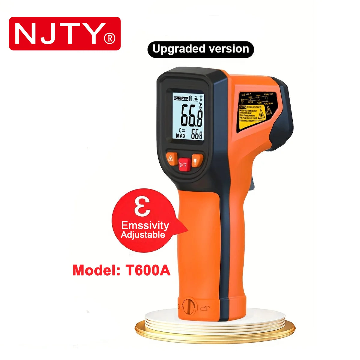 Infrared Thermometer Gun — NJTY T600 (Non-Contact, Laser Sight)