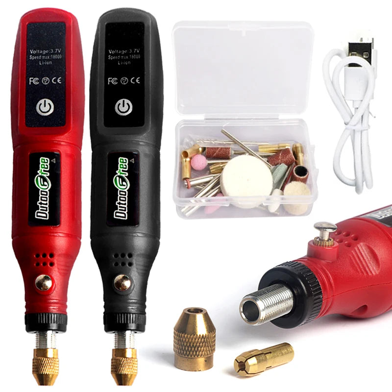 USB Cordless Mini Drill Rotary Tool Kit With 24PCS Accessory Dremel Tools Wireless Electric Drill For Jewelry Metal Glass