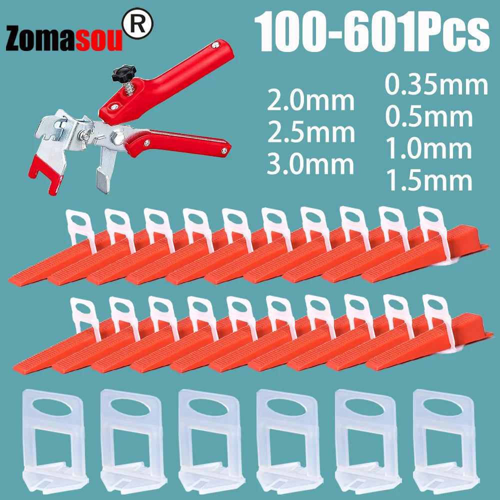 Tile Leveling System Kit — 300-Piece Clips, Wedges & Pliers Set for Floor & Wall Tile