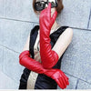 Hair women's long touch screen leather gloves 50cm autumn and winter new style wholesale fashion gloves G203