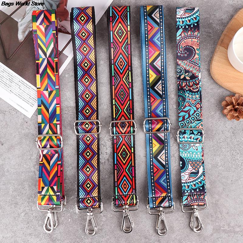 Nylon Bag Strap 1PC Woman Colored Straps for Crossbody Messenger Shoulder Bag Accessories Adjustable Embroidered Belts Straps