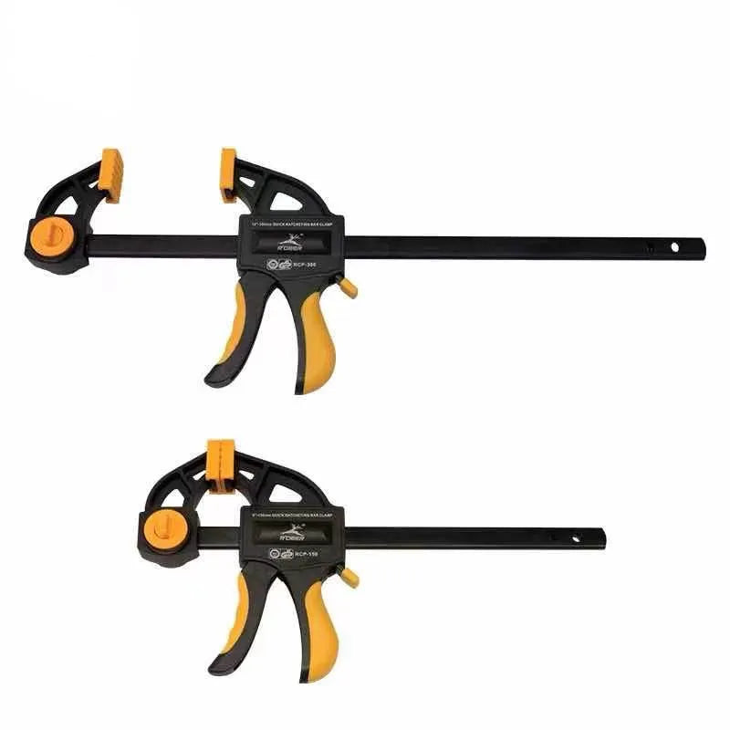 Quick-Grip Bar Clamps 12-Inch — 2-Pack One-Hand Ratchet F-Clamps with Quick Release for Woodworking & DIY Carpentry