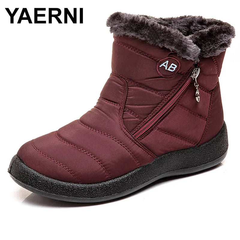 YAERNIWomen Boots New Waterproof Snow Boots For Winter Shoes Women Casual Lightweight Ankle Botas Mujer Warm Winter Boots