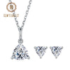 GEM'S BALLET Triangle Moissanite Jewelry Set for Women 925 Sterling Silver Gemstone Pendant Necklace Earring Ring for Engagement