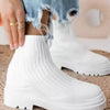 Size 36-43 Women Winter Boots Outdoor fur Keep Warm Socks Shoes Female Flock Boots Solid Casual Boots 569