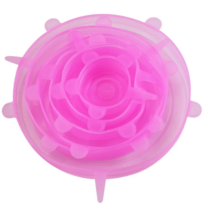 Silicone Stretch Lids — 6-Piece Set (Reusable Food Covers)