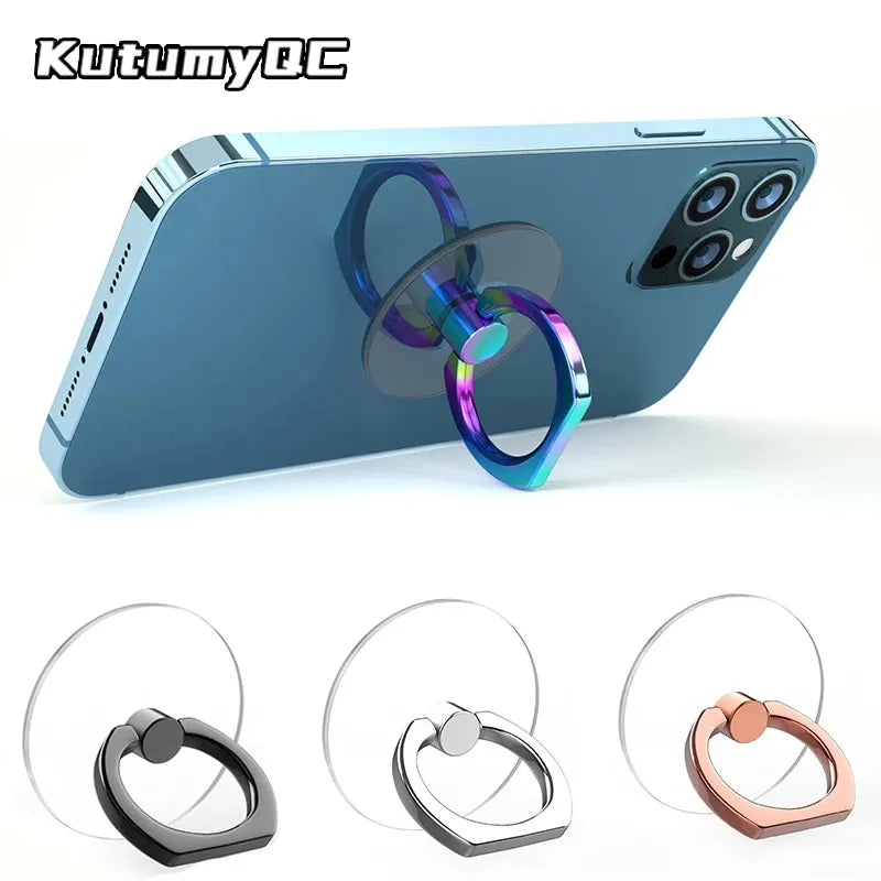 Transparent  Cell Phone Ring Holder Stand 360° Degree Rotation Clear Finger Grip Kickstand Compatible iPhones or Phone Case