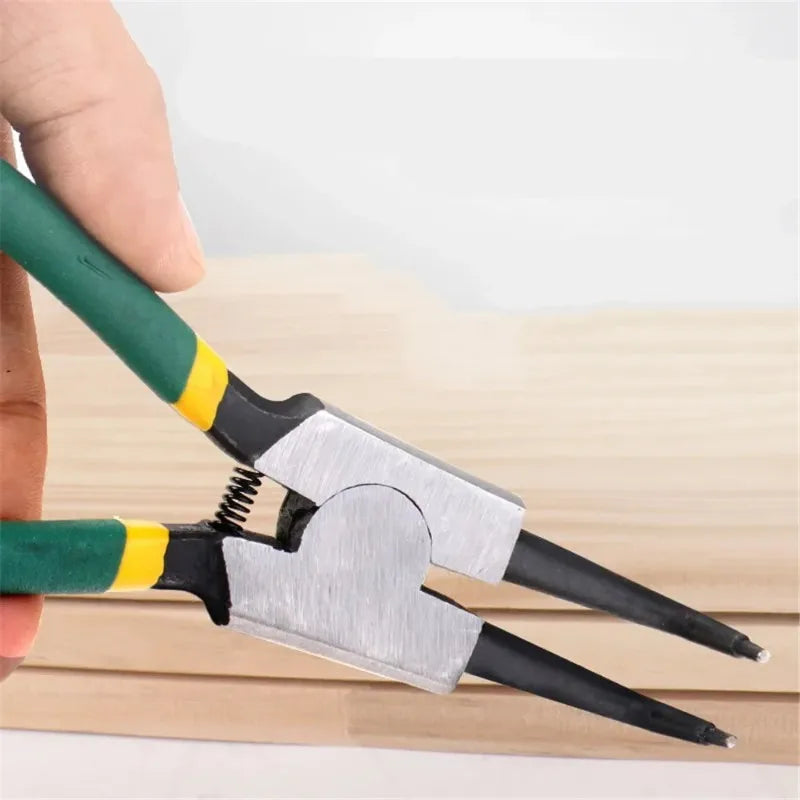 4Pcs Circlip Pliers Set with Storage Bag 7'' Long Nose Plier Staight Bent Inner Outer Retaining Snap Ring Professional Plier Kit
