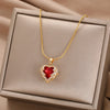 Delicate Enamel Heart Pendants Necklaces for Women Gold Color Black Red Love Drop Necklaces Fashion Jewelry envío gratis ofertas