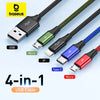 Baseus 3 in 1 USB Cable Type C Cable for Samsung S20 Xiaomi Mi 9 Cable for iPhone 12X11 Pro Max Huawei Charger Cable