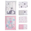 3Pcs Baby Bedding Set Elephants Theme Crib Bedding Set Including Crib Quilt Bed Sheet Bed Skirt For Boys And Girls Sleeping Gift