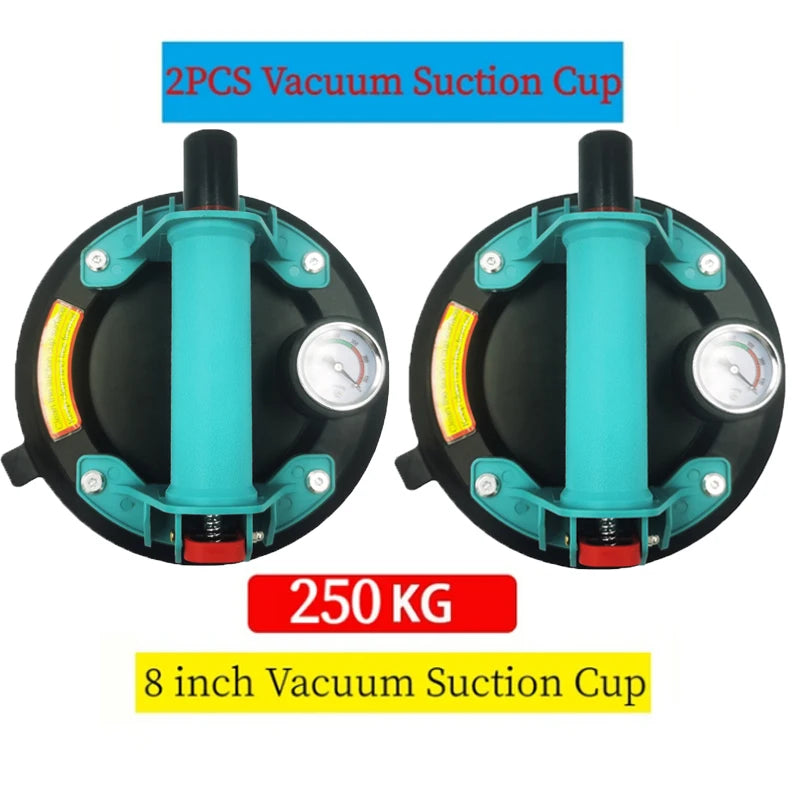 Vacuum Suction Cup Lifters, 8-Inch Hand Pump — 2-Pack with Carry Case