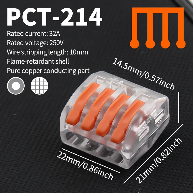 Lever Wire Connectors — 10-Pack (2-Port Push-In)
