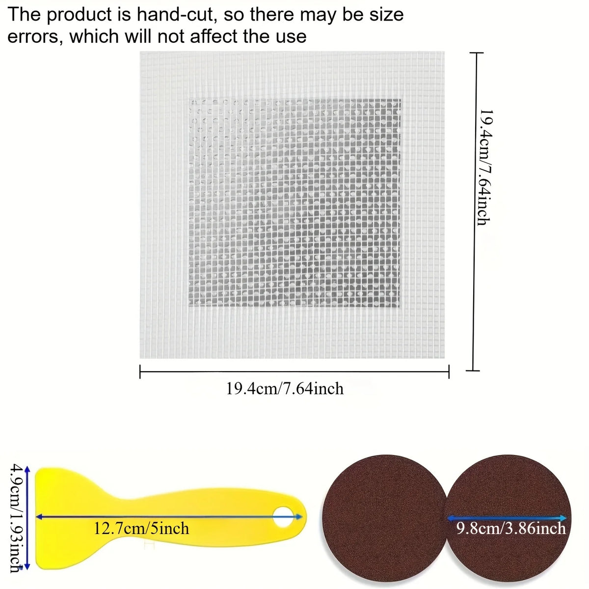 Drywall Repair Patch Kit — Self-Adhesive Patches + Scraper + Sandpaper (Multi-Size)