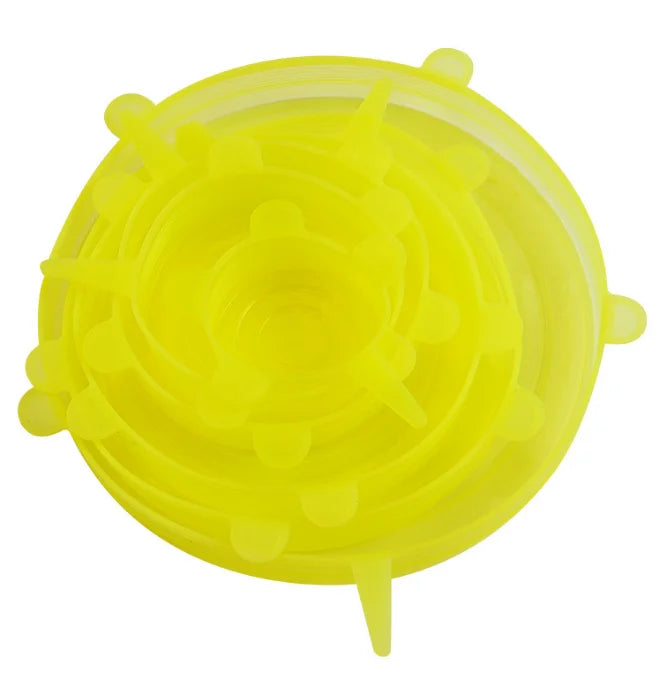 Silicone Stretch Lids — 6-Piece Set (Reusable Food Covers)