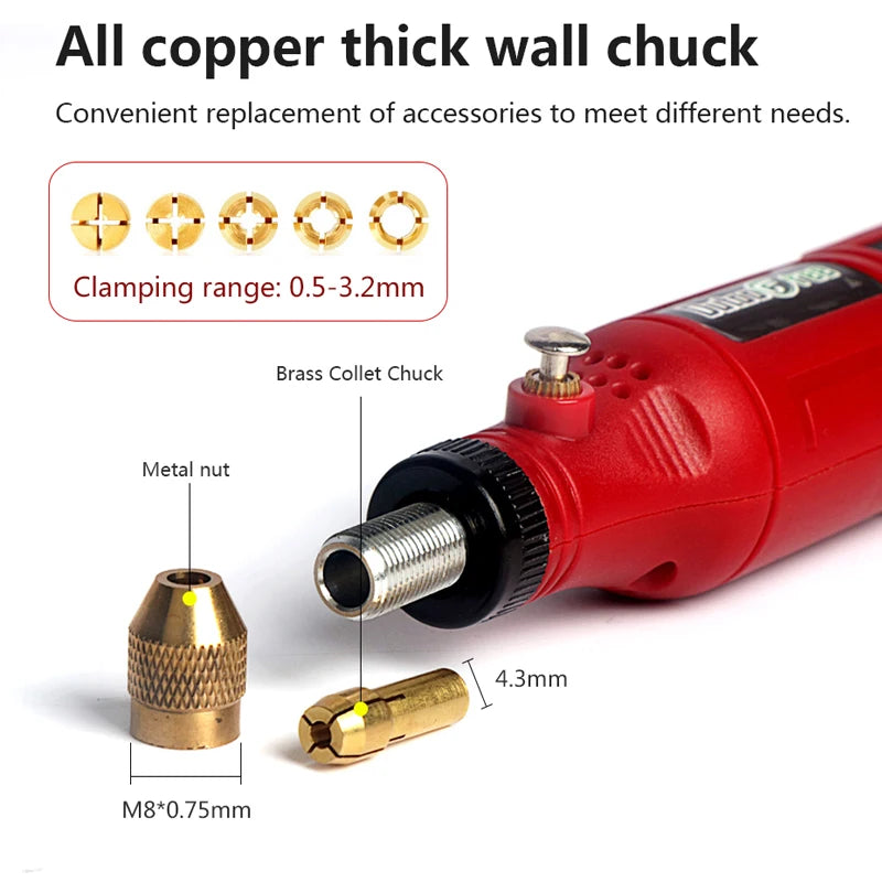 USB Cordless Mini Drill Rotary Tool Kit With 24PCS Accessory Dremel Tools Wireless Electric Drill For Jewelry Metal Glass
