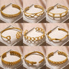 Stainless Steel Elegance Bracelets For Women Vintage Gold Color Jewelry Accessories Open Bangle Christmas Gift Pulseras Mujer