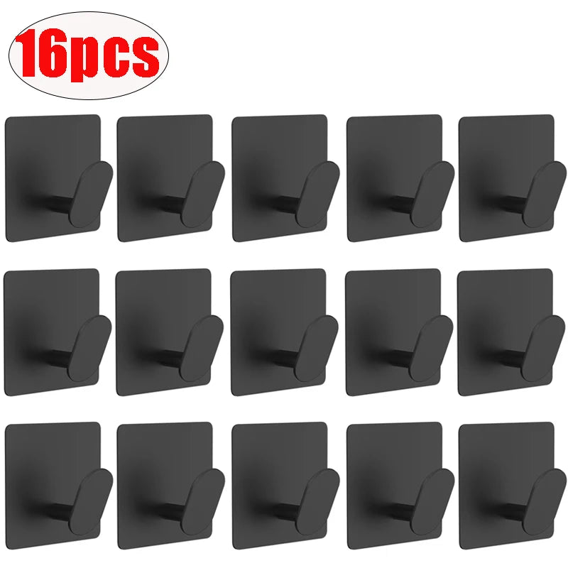 Adhesive Stainless Steel Wall Hooks — 4-Pack