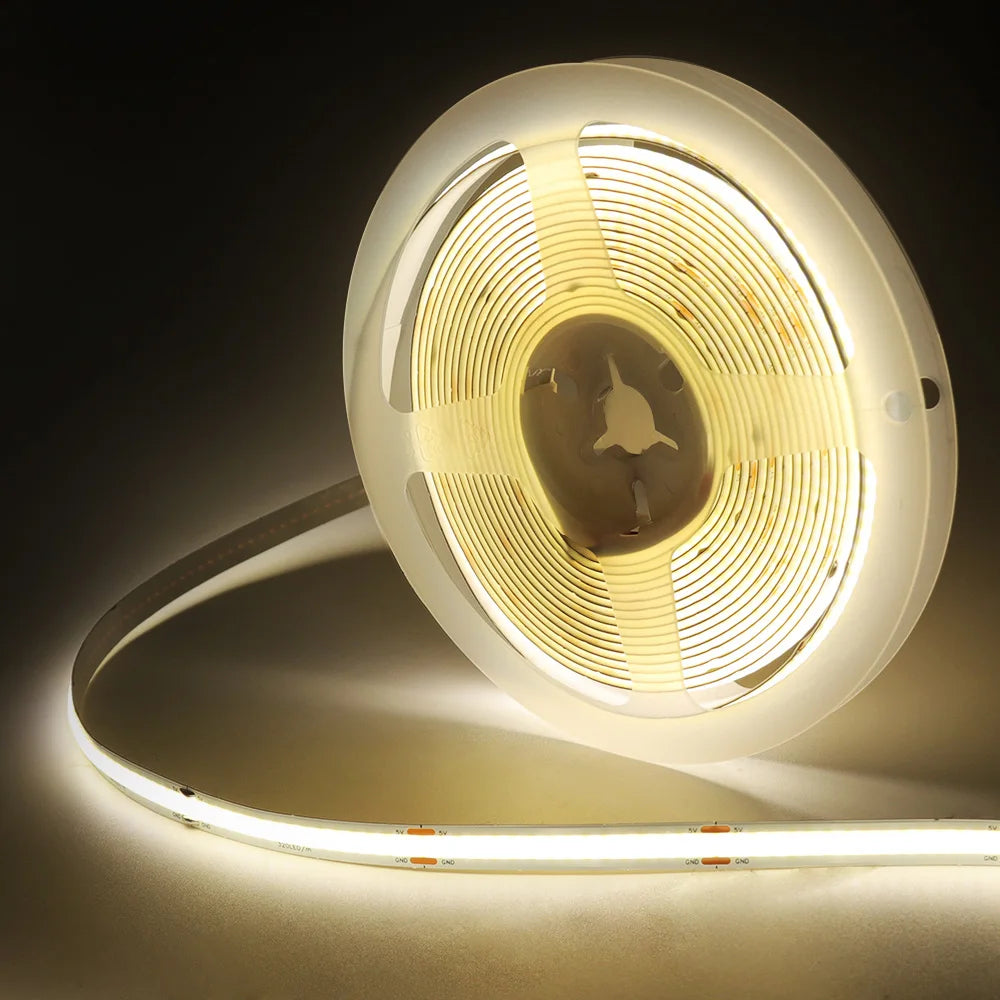 USB COB LED Strip Light — 2m (5V USB Powered)