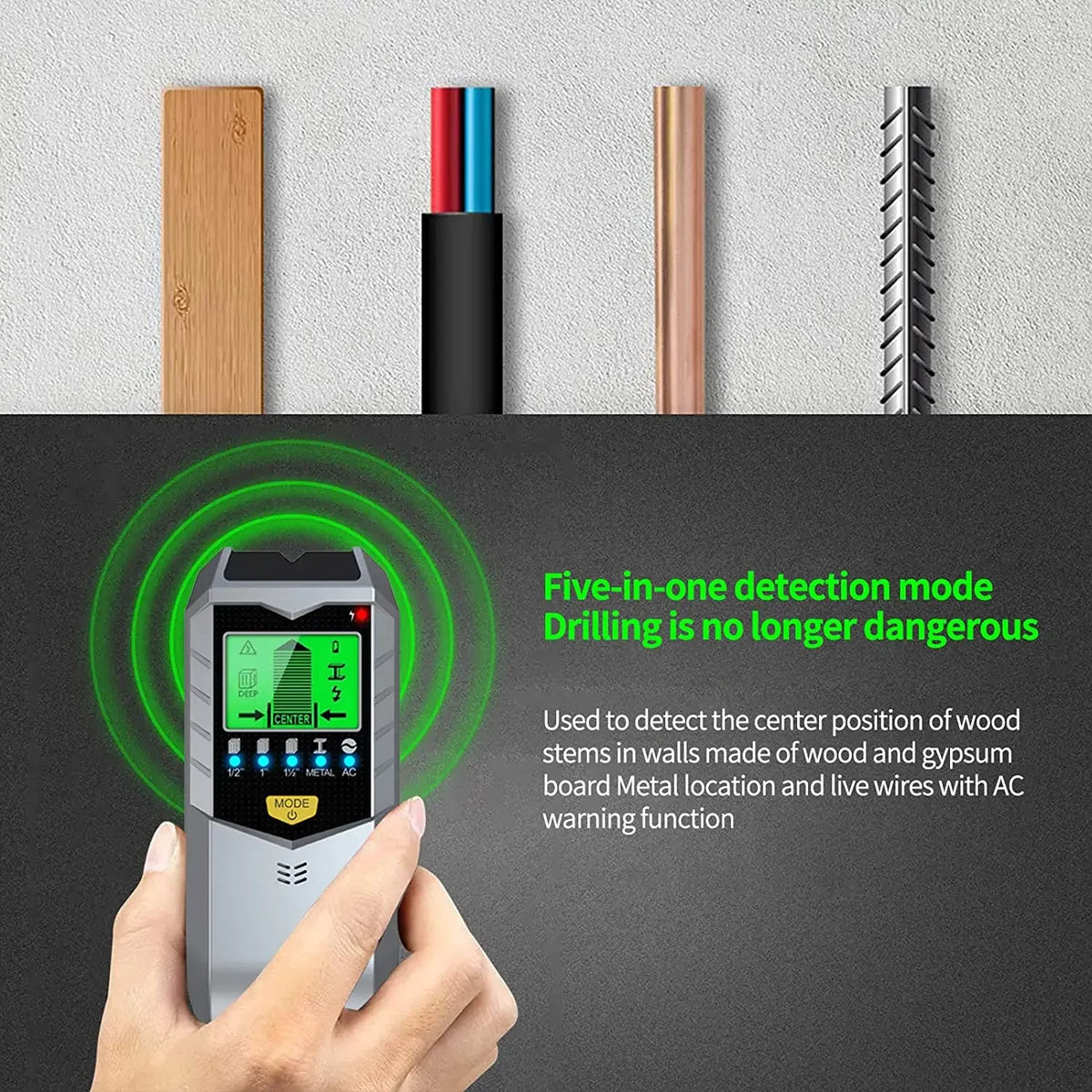 5-in-1 Electronic Stud Finder / Wall Scanner