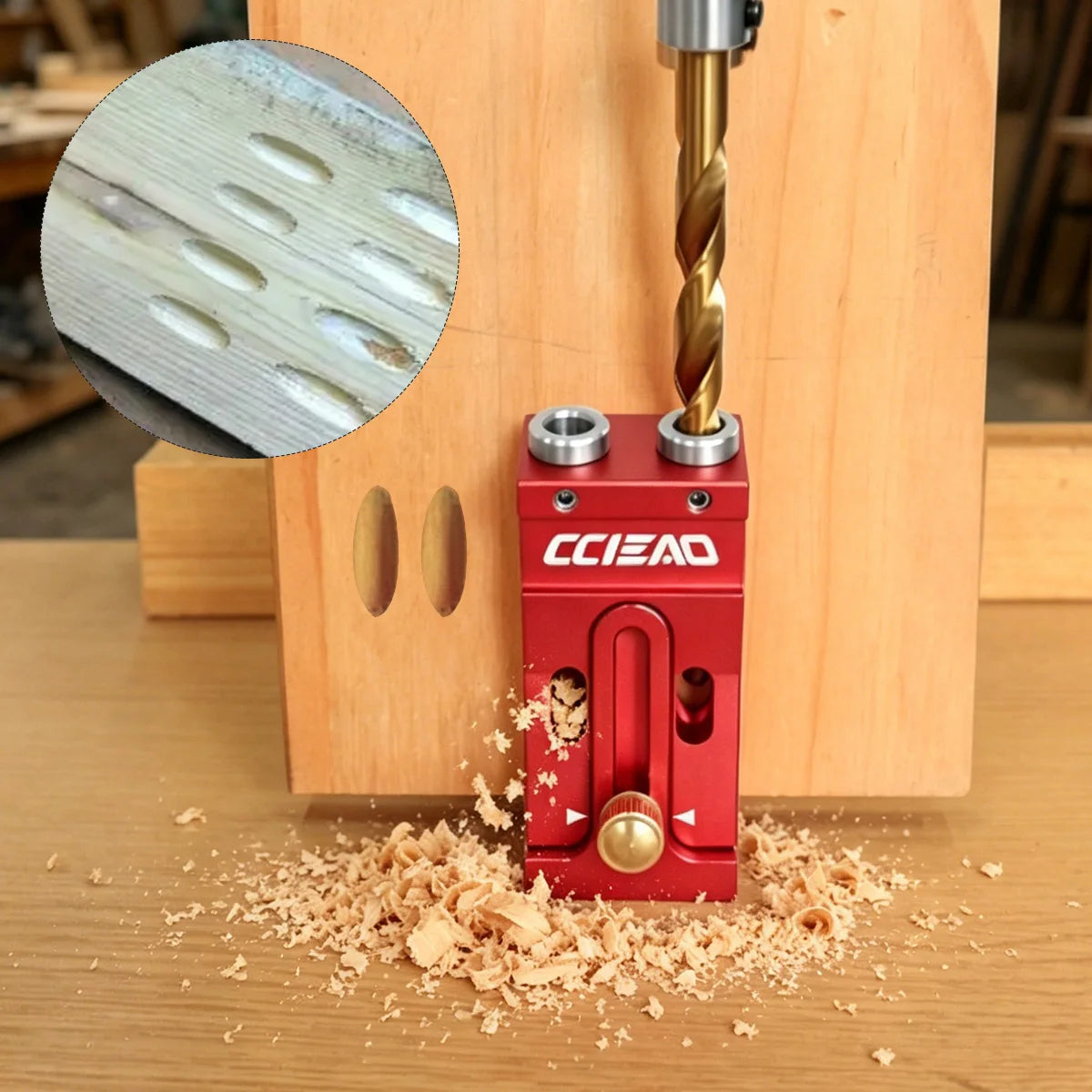 Pocket Hole Jig Kit, Aluminum Alloy, Adjustable with 9mm Step Drill Bit, Plugs and Screws