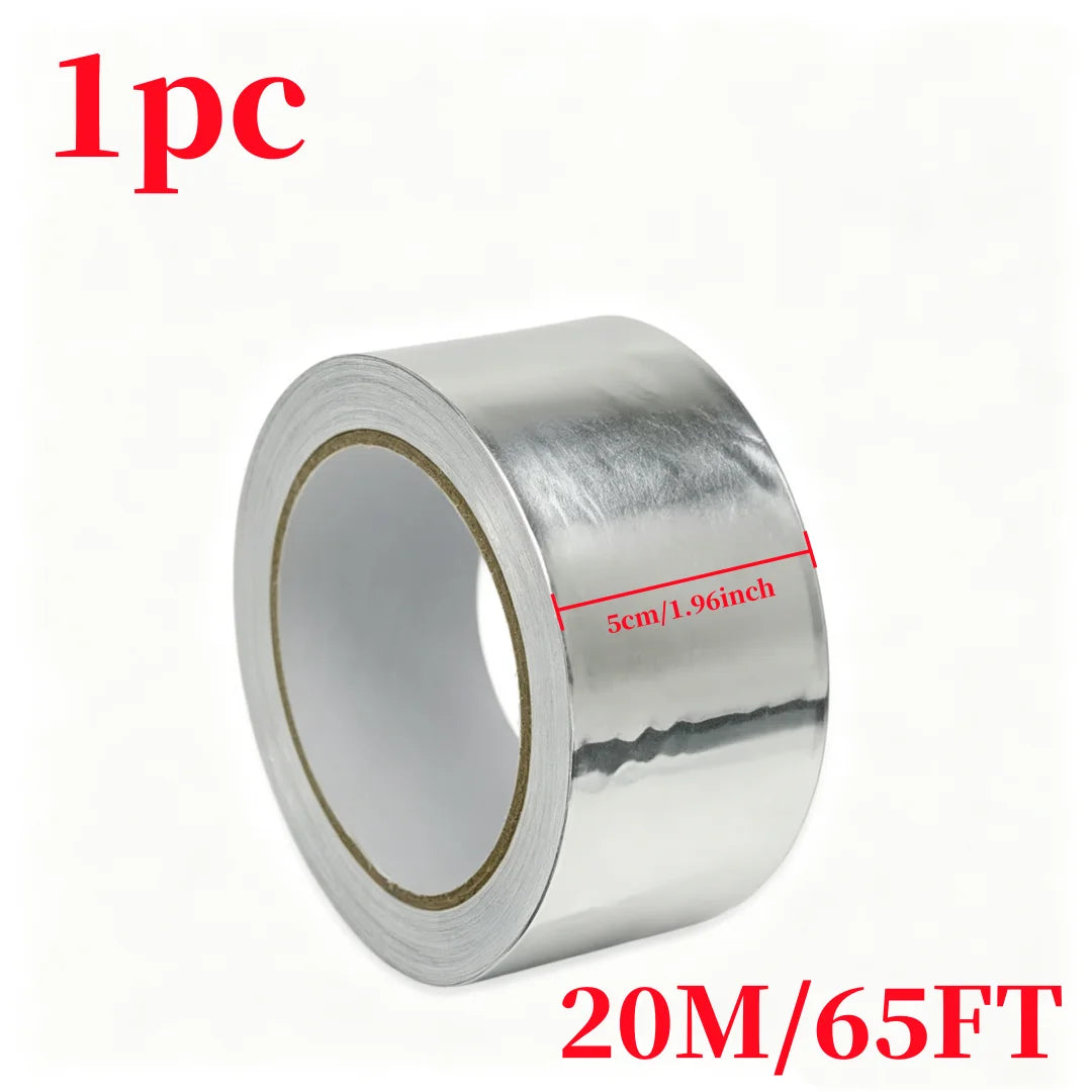 Aluminum Foil Tape, 2-Pack — 2 in x 65 ft per Roll, for HVAC Ductwork, Dryer Vents & Pipe Sealing