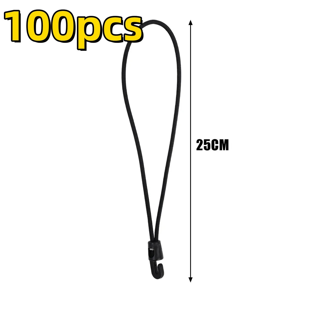 Mini Bungee Cords with Hooks — 10-Pack (10cm)