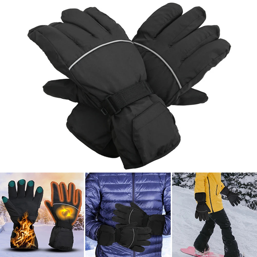 Skiing Touch Sreen Heated Gloves USB Charging Electric Heating Gloves Cold-Proof Cycling Gloves Winter Warm Mittens for Outdoor