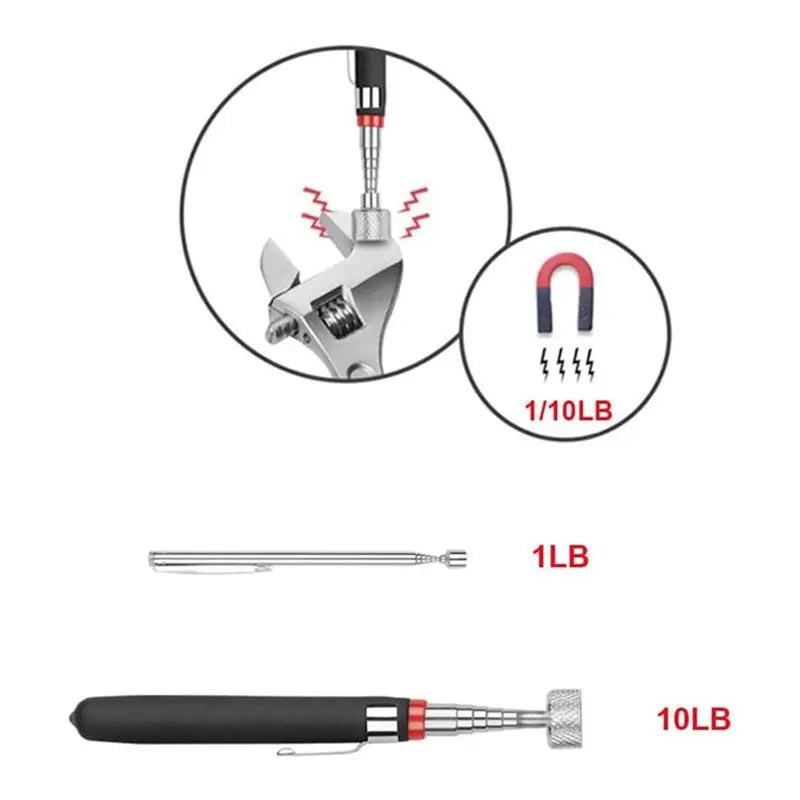 Magnetic Pickup Tool Set, 4-Piece — Telescoping Magnets, Flexible Claw Grabber & Bendable Magnet Stick