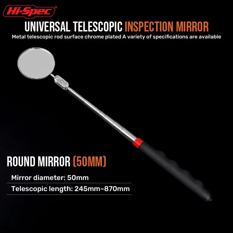 Magnetic Pickup Tool + Inspection Mirror Kit — 5-Piece, LED, Telescoping