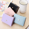 Candy Color Fashion Women Coin Purse Leather Solid Color Vintage Short Wallet Heart Hasp Ladies Girls Card Holder Clutch Bag